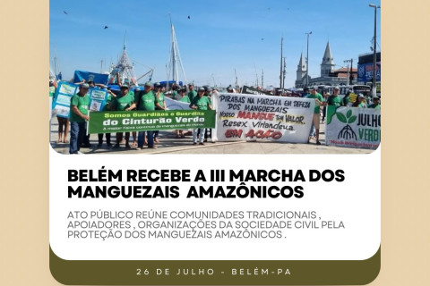 Belém recebe a III Marcha dos Manguezais Amazônicos no dia 26 de julho